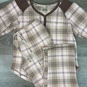 Muk Luks Women’s 2 Piece Cozy Plaid Pajama Set Size Small